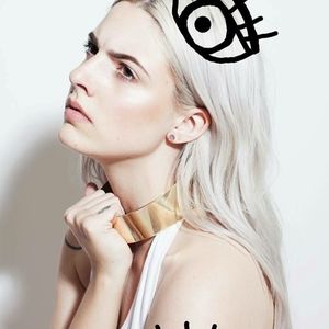 Solid brass choker collar necklace designer